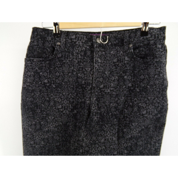 Gloria Vanderbilt Size 8 Short Amanda Jeans Mid Waist Black Gray Geometric Print - Picture 2 of 11